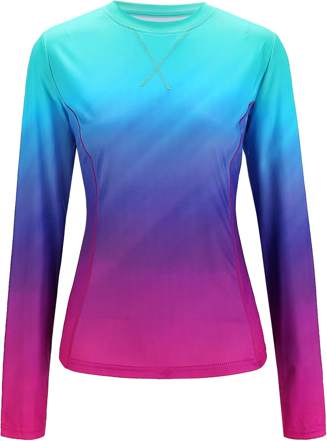 Women UPF 50+ UV Shirts Long Sleeve with Thumb Holes Workout Sun Shirt Quick Dry Athletic Hiking--Black