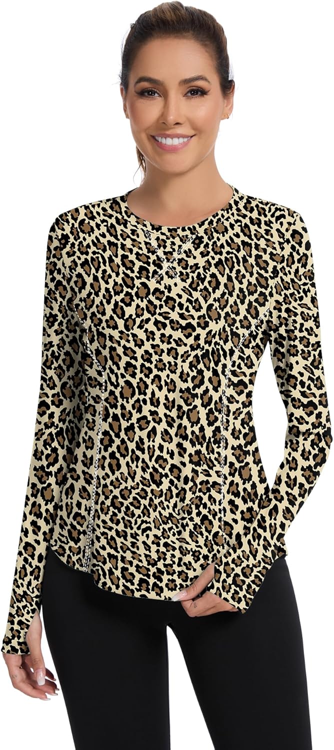 Women UPF 50+ UV Shirts Long Sleeve with Thumb Holes Workout Sun Shirt Quick Dry Athletic Hiking--Black