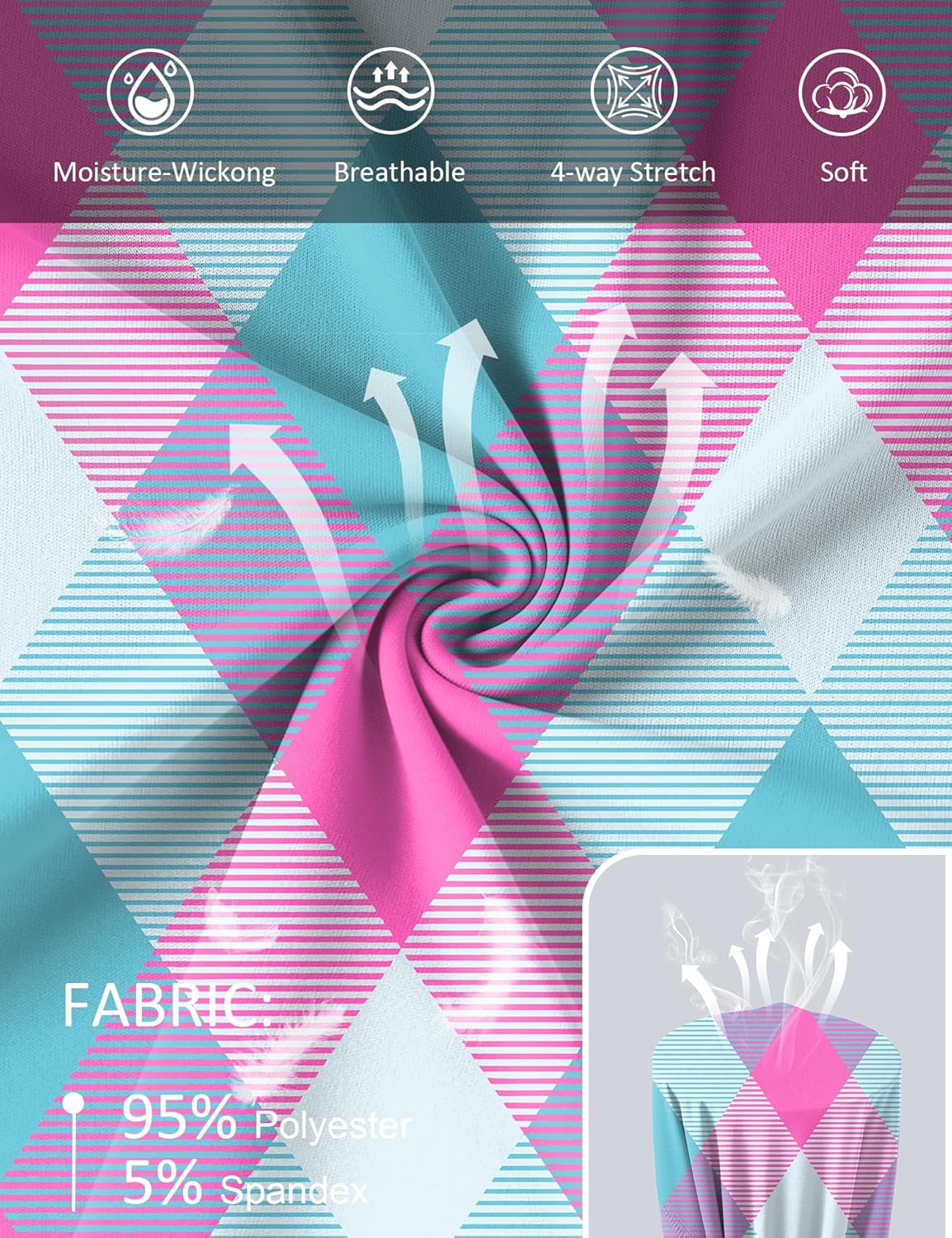 Women UPF 50+ UV Shirts Long Sleeve with Thumb Holes Workout Sun Shirt Quick Dry Athletic Hiking--Black