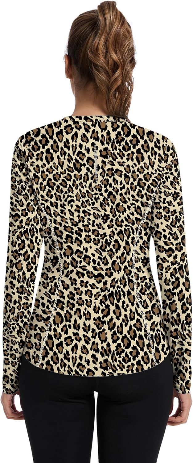 Women UPF 50+ UV Shirts Long Sleeve with Thumb Holes Workout Sun Shirt Quick Dry Athletic Hiking--Black